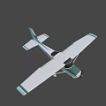 Modern Small Passenger Plane With White Wings Green Fuselage And Single Propeller