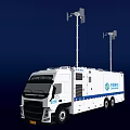China Tower White Utility Vehicle With Tall Antenna Masts And Telecom Equipment