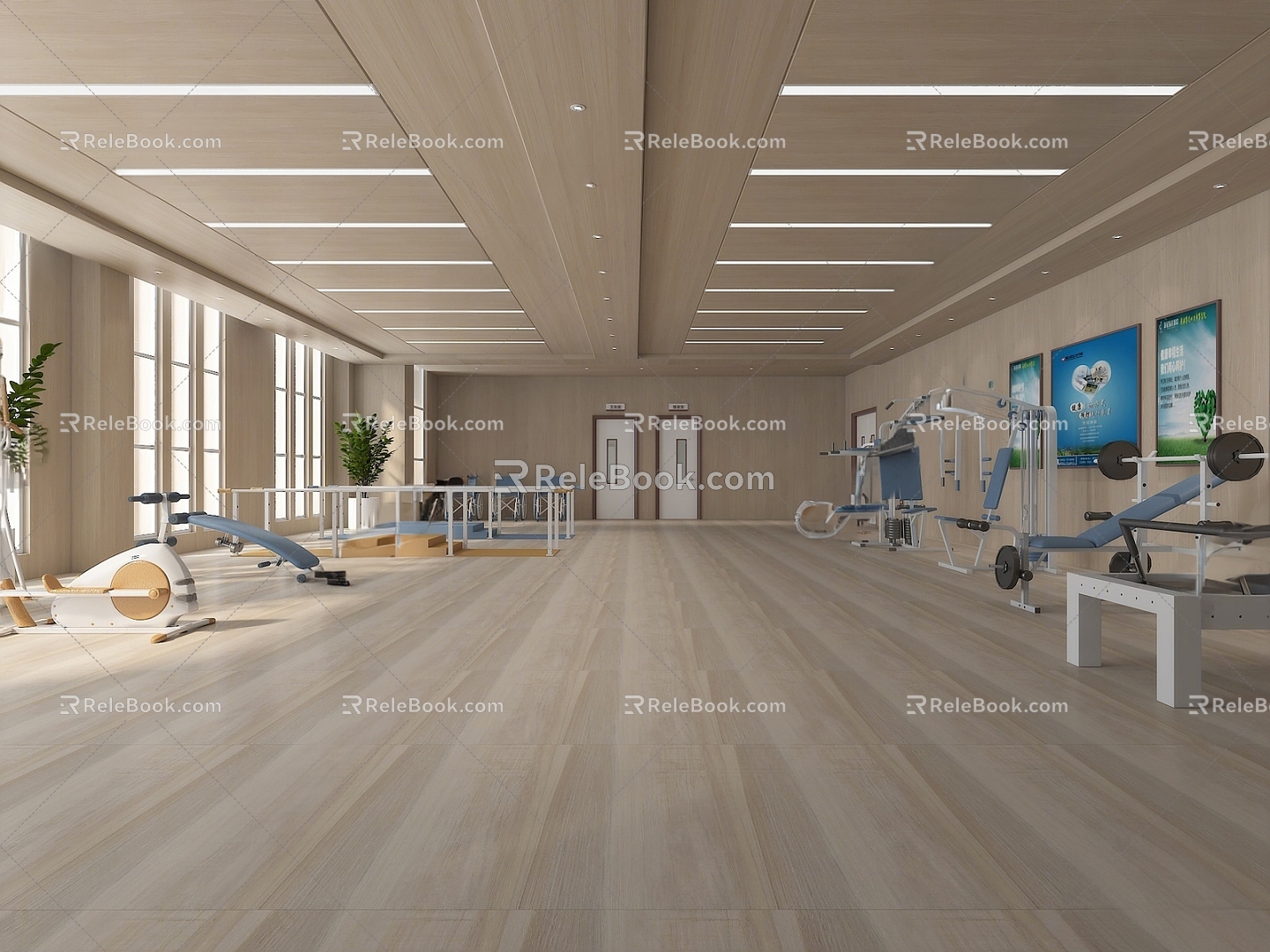 Modern Rehabilitation Room Hospital Rehabilitation Hall 3d model