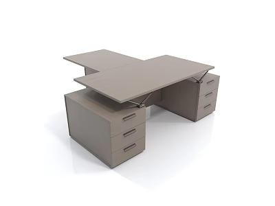 Contemporary L Shaped Desk With Multiple Drawers And Spacious Work Surface 3d model