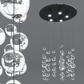 Modern chandelier glass chandelier 3d model