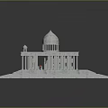 Elegant Classical Dome Building With Marble Columns Steps And Symmetrical Design