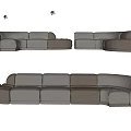 Modern Sectional Sofa With Neutral Fabric And Modular L Shaped Design 3d model