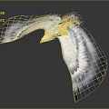 White and Blue Feathered Eagle Flying with Spread Wings Against Gray Background 3d model
