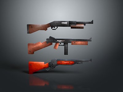 rifle semi-automatic rifle combat rifle battle rifle carbine war rifle attack rifle 3d model