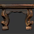 Traditional Wooden Small Table With Carved Legs Natural Wood Grain And Classic Design