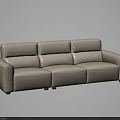 Modern Beige Leather Sofa Set With Comfortable Backrest And Sleek Armrest Design 3d model