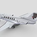 Modern White Passenger Jet With Black Stripes Streamlined Design Tail Fin And Landing Gear Features