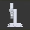 White Furniture Mechanical Component With Gear Chain And Base Structure 3d model