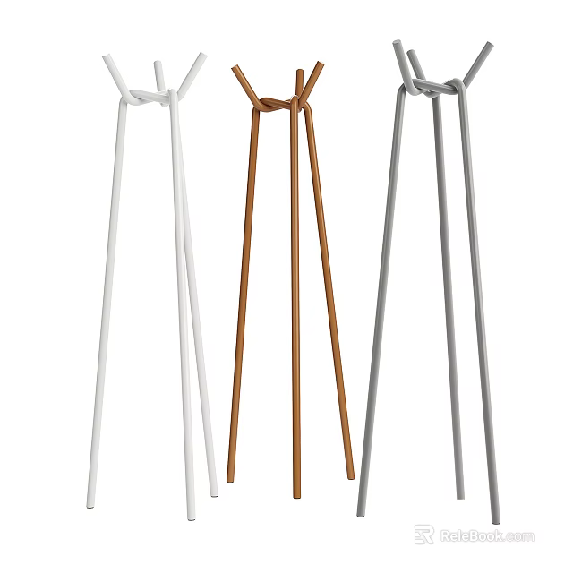 Minimalist Coat Racks In White Brown And Gray 3d model 
