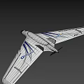 Futuristic White Airplane With Blue Aerodynamic Wings And Sleek Design Features