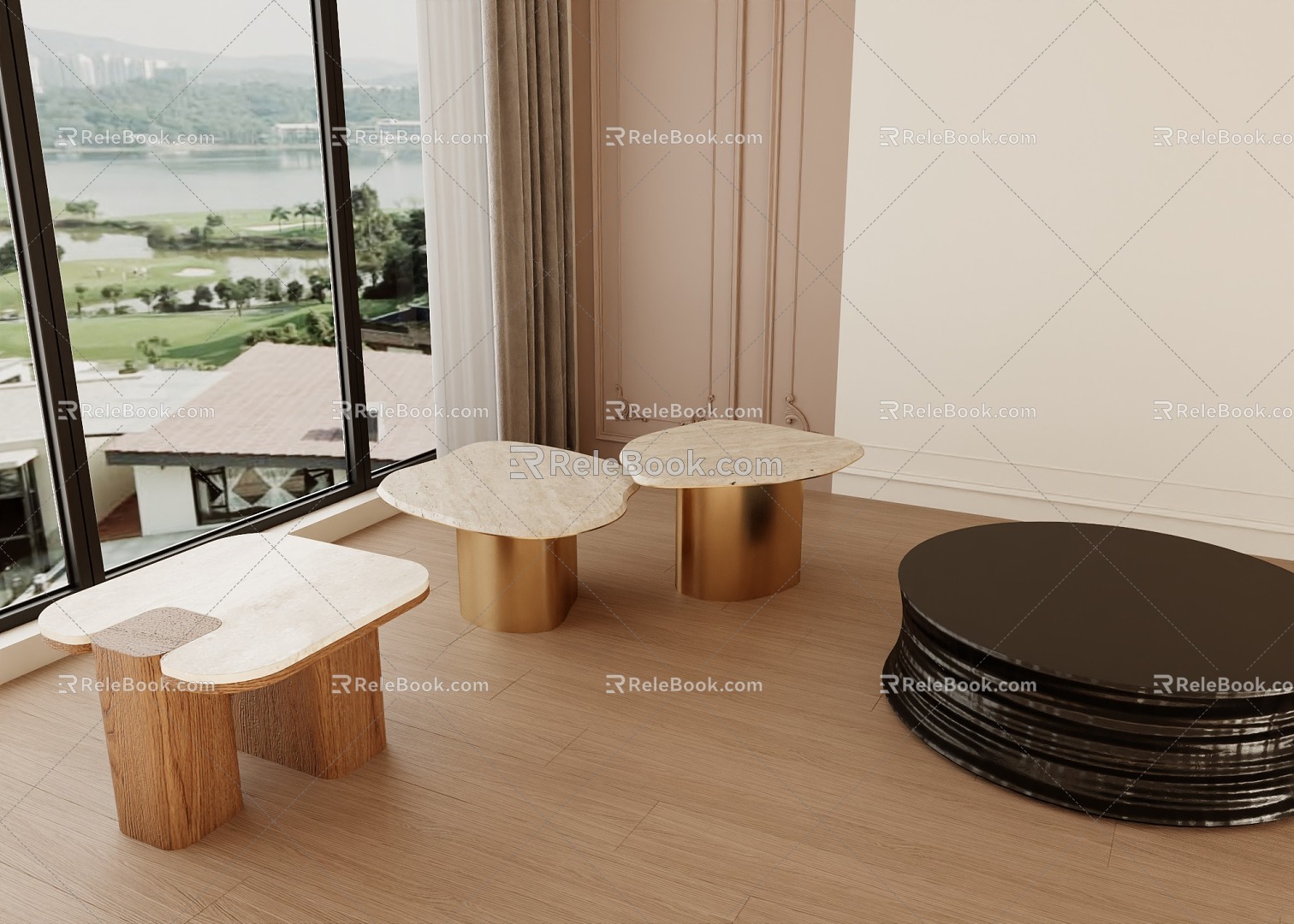 Coffee table side table 3d model