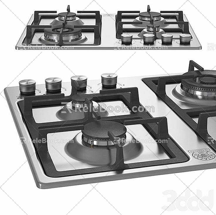 Modern gas stove 3d model