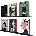 Assorted Magazines Including Esquire TIME LAIF Rebel On Black Shelf With Diverse Cover Designs