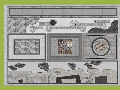 Characteristic landscape pavement 3d model