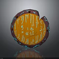Decorative Shield With Orange Surface Red Edges And Blue Accents Intricate Patterns