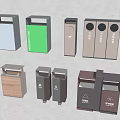 Modern trash can garbage sorting facility garbage recycling trash can public facilities equipment 3d model