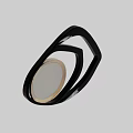 Modern Irregular Multi Layered Mirror With Black And Gold Frame For Home Decor 3d model
