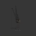Two Industrial Cranes With Tall Metal Structures And Mechanical Arms On Platform