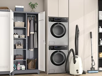 Laundry Bathroom Cleaning Room Iron Cabinet Storage Cabinet Storage Room 3d model