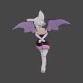Cartoon Game Character Featuring Large Ears Purple Wings And Pink Heart Shaped Top
