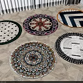 Round Rugs With Various Geometric And Floral Patterns For Home Decor