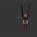 Mythical Dragon Character With Red Flame Wings And Black Mechanical Body