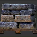 Stacked Natural Stone Blocks With Various Colors On Wooden Pallet For Decorative Use