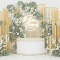 Wedding Flowers Sign-in for Meichen Photo Card Event Roadshow Light Luxury Flower Wall 3d model