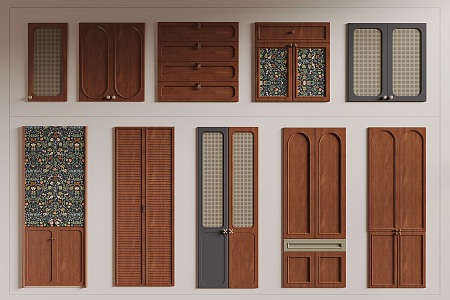 Modern Door Panel Cabinet Door Rattan Cabinet Door Wall Panel 3d model