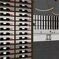 Modern Wine Rack Interior Design With Multiple Wine Bottles And Bar Counter 3d model