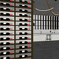 Modern Wine Cabinet Metal Partition 3d model