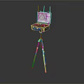 Space Communication Equipment With Tripod Mounted Antennas And Control Screen