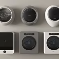 Modern Various Design Washing Machines With Round Square Shapes And White Gray Colors