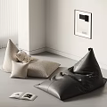 Cozy Bean Bag Chairs In Neutral Tones For Modern Living Room Interior With Soft Cushions