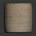 Round Woven Storage Basket With Layered Texture And Natural Fibers For Home Storage
