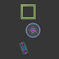 Three Different Styles of Trash Cans with Wooden Texture and Metal Frames