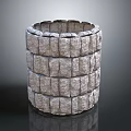 Rustic Stone Stacked Cylindrical Garden Ornament With Layered Design For Outdoor Decor