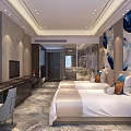 Hotel Guest Room Modern Interior With Living Area TV Fireplace Sofa And Coffee Table