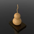 Wooden Gourd Ornament On Black Square Base For Stylish Window Display Decoration