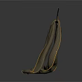 Brown Towel With Yellow Trim Folded Hanging On A Rope In Laundry