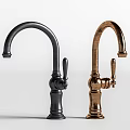 Two Modern Elegant Faucets In Black And Copper Finish With Stylish Design
