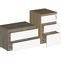 Modern Wooden Bedside Tables With Open White Drawers And Storage Design