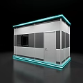 Modern Space Capsule With White Exterior Blue Accent Lighting And Sleek Design