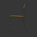 Yellow Wooden Leisure Chair With Black Metal Legs And Simple Design