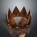 Copper Crown Jewelry With Geometric Spiked Design And Round Beads Metallic Texture