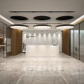 Modern Conference Room Interior With Long Table Black Chairs TV And Circular Ceiling Lights