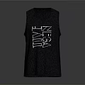 Black Sleeveless Vest With White TIME TO RISE Text For Casual Daily Use