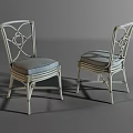 Round Glass Top Outdoor Table With Four Wicker Chairs And Gray Cushions