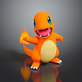 Cute Orange Cartoon Character With Flame Tail Big Eyes And Playful Look
